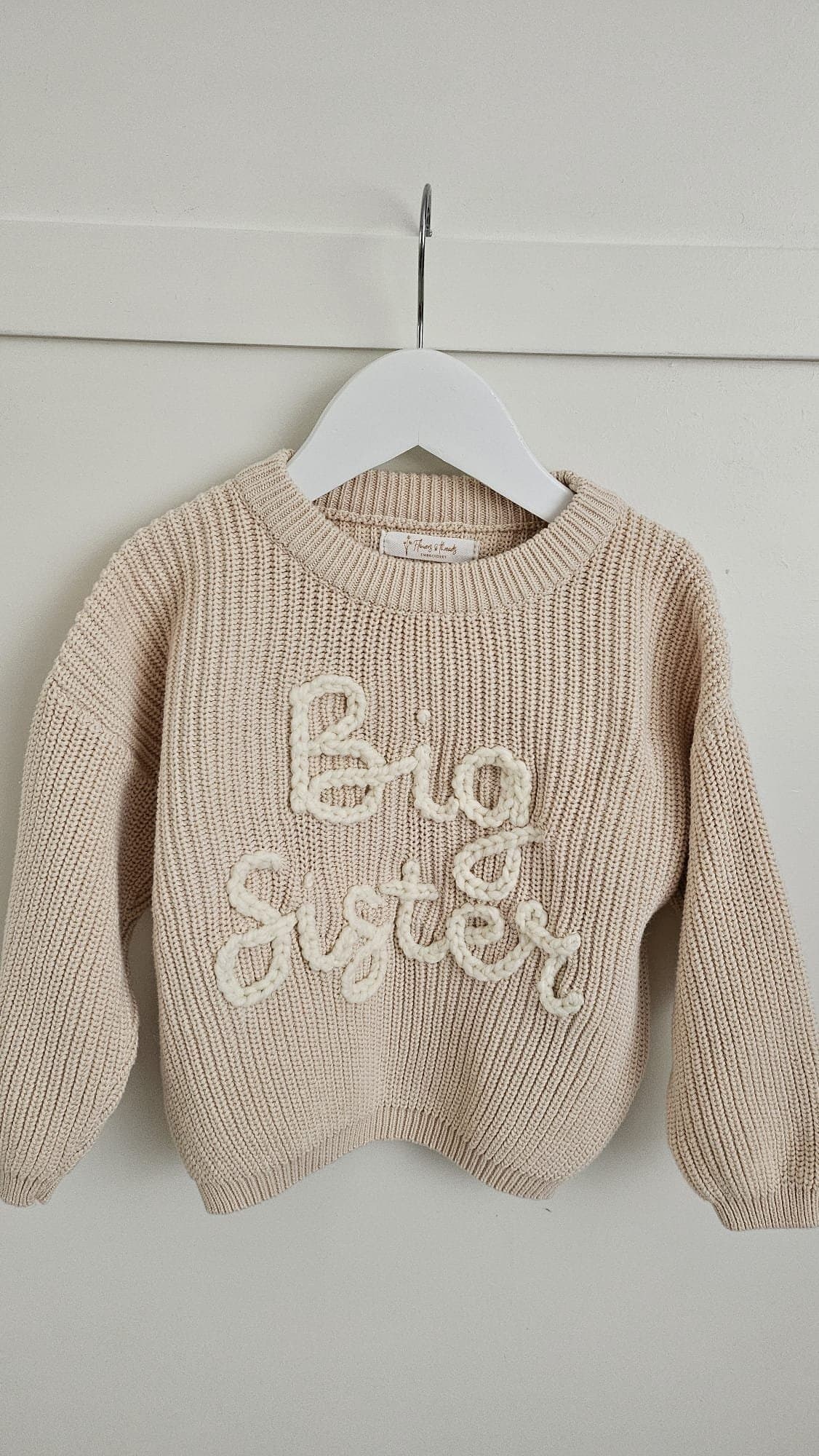 Personalized big sister sweater — Flowers & Threads